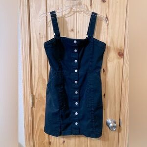 Divided by H&M Junior size 12 black button-down stretch denim jumper/dress